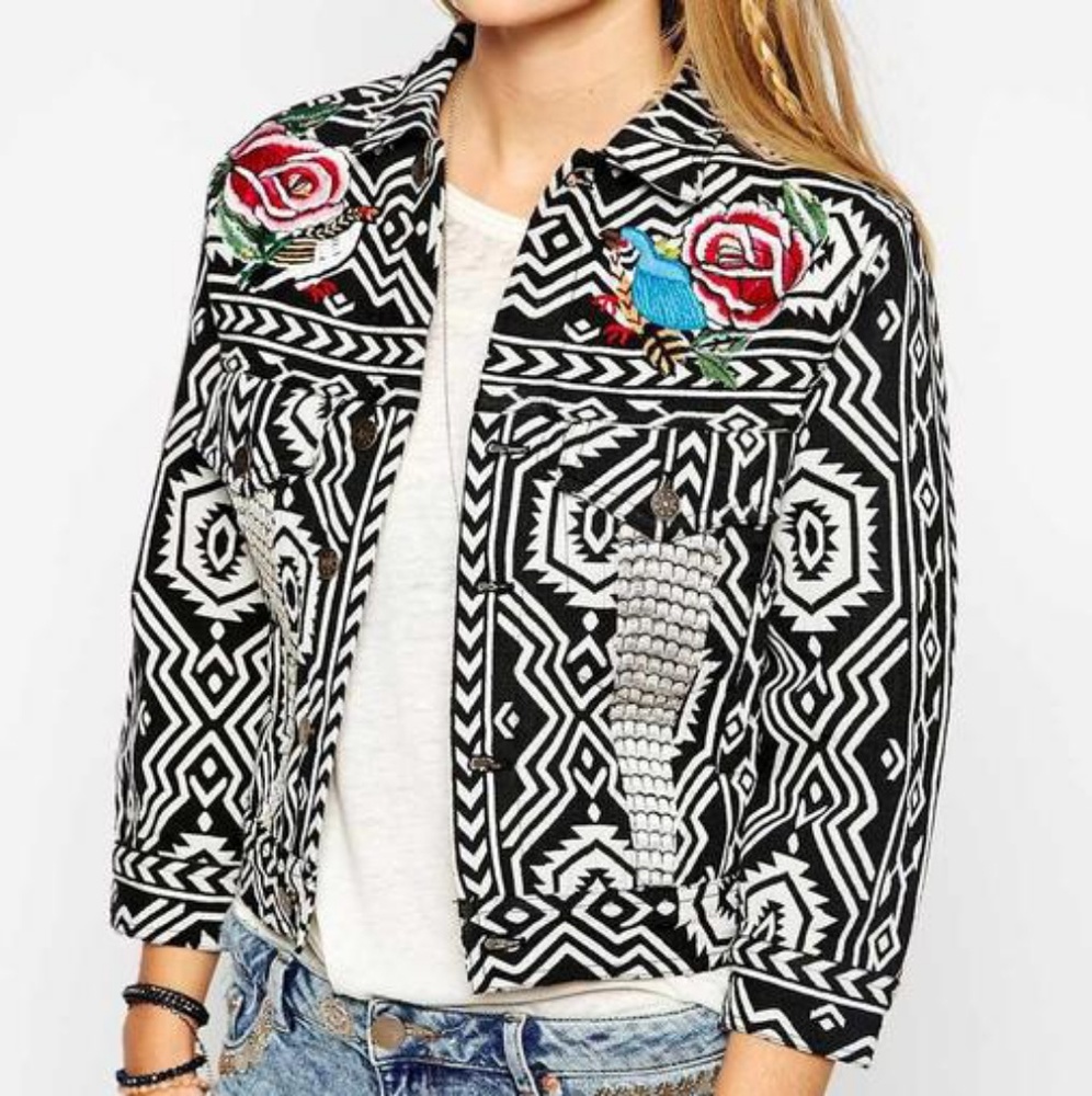 Free People New Romantics geometric jacket